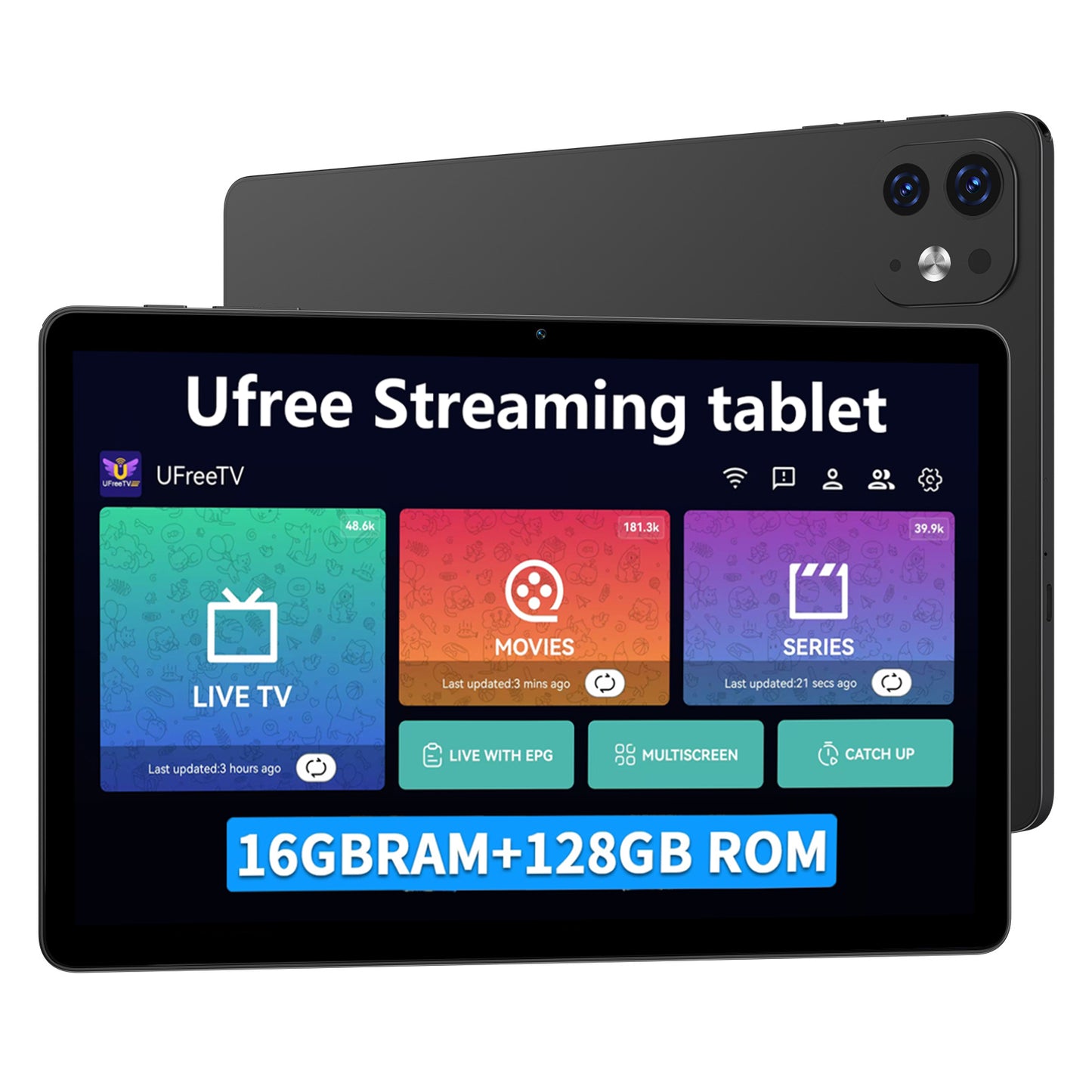 Ufree Streaming tablet M60 11-inch  tablet  with a keyboard, mouse, protective case, stylus, octa-core processor, 8000mAh battery,  IPS high-definition display, and supports WiFi 5G dual-band  Android 15 operating system