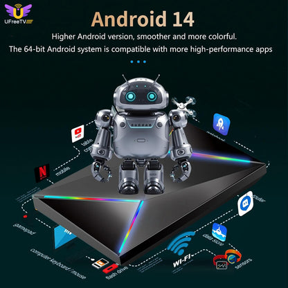 Ufree box R69 plus smart Streaming Box for tv  8K/4k HDR-Android 14.0
