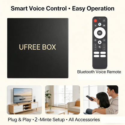 Ufree Tv box Easy Set up smart Streaming Box for tv  8K/4k HDR-Android 14.0
